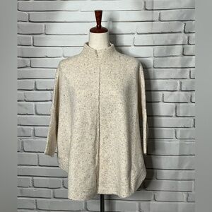 3/$30 LOFT Speckled Cream Poncho Sweater